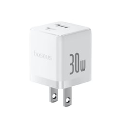 Cargador de Pared Tipo-C + USB-A BASEUS P1011160B213-00 30W / Color Blanco