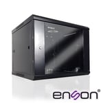 Gabinete de Pared Enson ENS-RKGB9U2 9UR, Puerta Frontal de Cristal Templado, Con Cerradura de Seguridad, Hasta 60KG