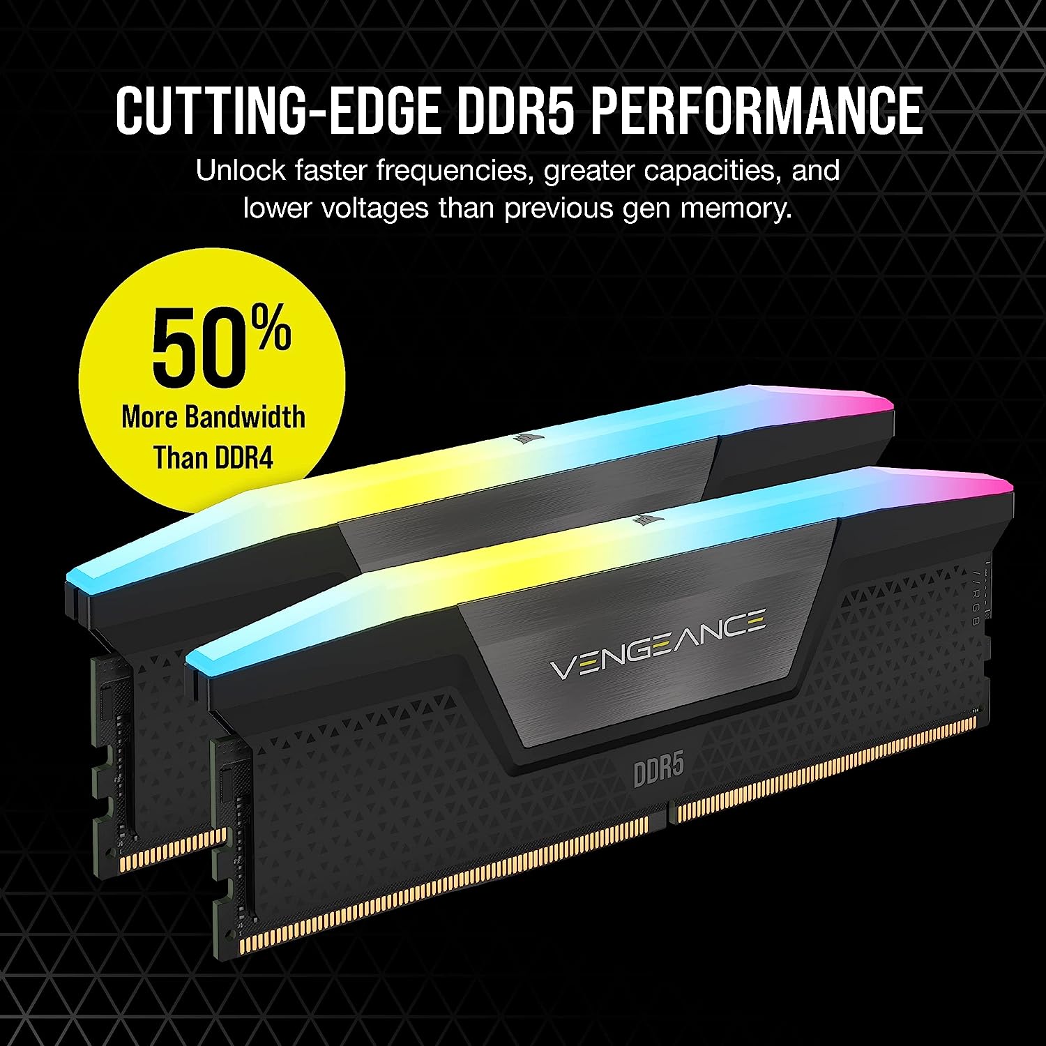 Memoria DDR5 64GB (2X32GB) 5600Mhz Corsair Vengeance RGB Negro