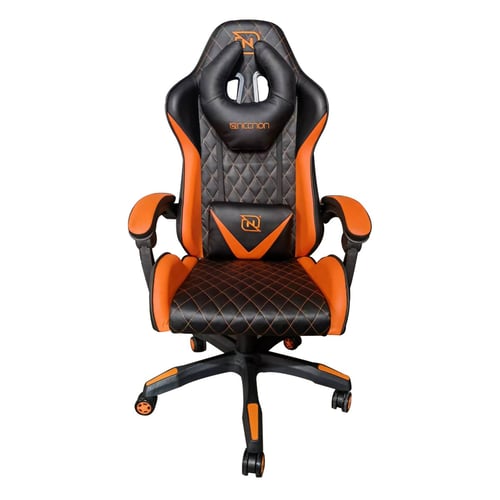 Silla Gamer Necnon NSG-01 Clase 4/ Hasta 150K/ Coj Lum/ Cab Negro-Naranja, NBSG0129C4