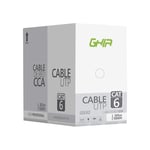 Bobina de cable UTP Cat6 Ghia GCB-052 color blanco 23AWG 305 metros 1000FT Certificación CE/ROHS
