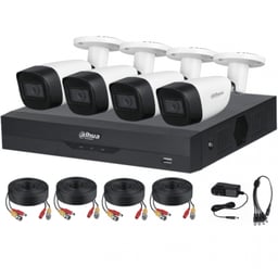 Kit TurboHD Dahua DH-KIT/XVR5104HS-4KL-I3/4-HFW1500CMN-A-0280B-S2, DVR 4 Canales / 4 Camaras / De 5MPX / Con Audio Y DVR WizSense / Con Reconocimiento Facial Y H.265+ / Soporta 4 Canales + 4 IP O Hasta 8 IP / Incluye 4 Canales SMD Plus Para Busqueda