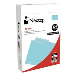 Caja con 100 Piezas de Folders Nextep NE-011A / Tamaño Oficio / Azul