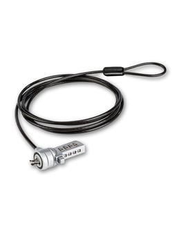 Candado de Combinacion P/Laptop Techzone TZCCL103, Tipo T-Bar, Wedge Lock, Nano Lock, 1.8 MTS, 3MM, Color Negro/Plata