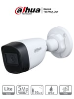 Camara Bullet Dahua DH-HAC-HFW1500CN-A-0280B 5MP/ Microfono Integrado/ Lente de 2.8MM/ 111° Apertura/ IR de 30 MTS/ Starlight/ IP67