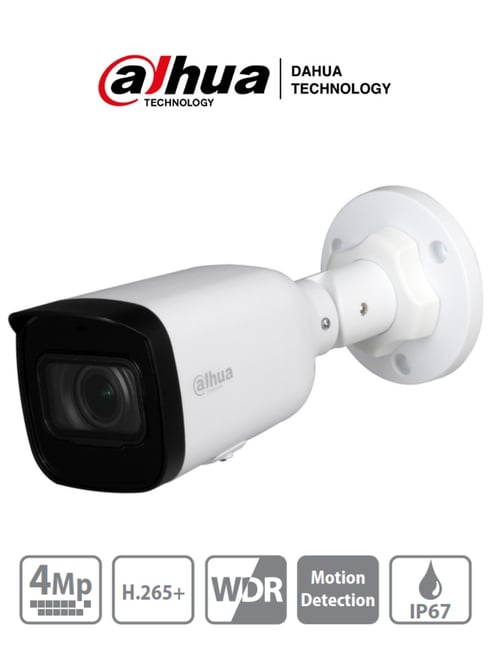 Camara Bullet IP Dahua IPC-HFW1431T1-ZS-S4 4MP/ Lente Motor. 2.8MM-12MM/ H.265/ IR 50 MTS/ WDR 3D DNR/ IP67/ POE