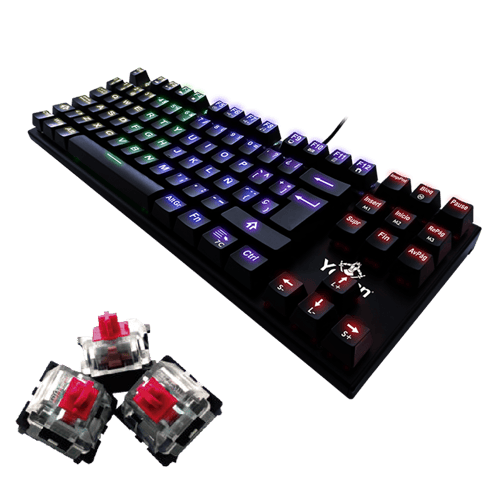 Teclado mecánico gaming Yeyian YAT1806 Spark RGB, switch rojo serie 2000