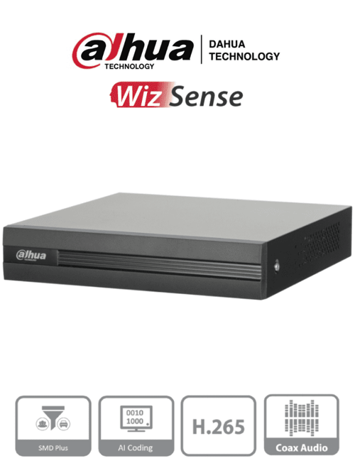 DVR de 8 Canales 5MP Lite + 4 Canales IP Dahua XVR1B08H-I WizSense/ Cooper-I con SMD Plus/ H.265+/ Busqueda y Codificacion Inteligente