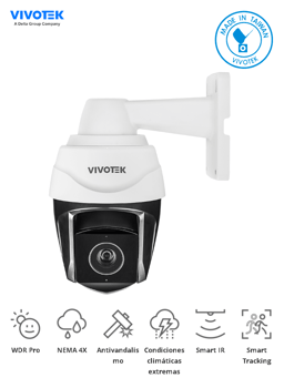 Camara IP PTZ Exterior 2 MP/ 40X Zoom Optico/ Smart IR 250MTS/ Proteccion NEMA4X, IP66, IK10/ EIS/ WDR Pro/ H265/ Smart Tracking/ Ciberseguridad Trend Micro/ NDAA/ Onvif, SD9368-EHL