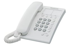 Teléfono Panasonic KX-TS550MEW Unilinea basico 13 memorias color blanco