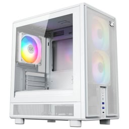 Gabinete XYZ Atom / Micro-Tower / Con Ventana / Sin Fuente / 3 Ventiladores 120MM / USB 2.0 / 3.0 / ARGB / Blanco / ATX / X-CS-ATOM-W