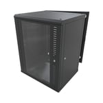 Gabinete Abatible para Montaje en Pared Linkedpro SR-1916-GAP-V4, con Rack 19" de 16 UR Ventana de Cristal Templado
