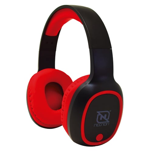 Diadema Audifono Inalambrico Necnon NBH-04/ Bluetooth/ 3.5MML/ Radio-FM/ Micro-SD/ Manos Libres/ Color Negro-Rojo, NBAB042500