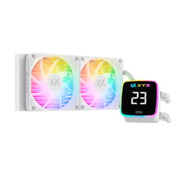 Enfriamiento Liquido XYZ Aquapulse AIO 240 Para Intel Y AMD / ARGB / 2X120MM / 2500RPM / Blanco / X-WC-AQUA-240W