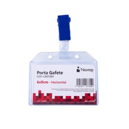 Paquete Con 12 Piezas de Porta Gafete Nextep NE-352HC de Plástico Flexible/6 x 9 cm/Con Caimán/Horizontal