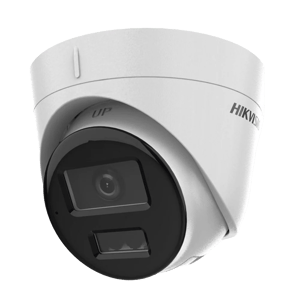 Cámara Turret IP Hikvision DS-2CD1343G2-LIUF/NEU 4MP / 2.8 mm / IR 30 m + Luz Blanca 30 m / Micrófono Integrado / AcuSense Lite / IP67 / H.265+ / PoE / ONVIF / MicroSD