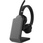 Diadema audífono con micrófono inalámbrico Lenovo 4XD1C99222/Go Wireless ANC/Bluetooth/USB-C/incluye base de carga/color negro.