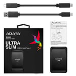 Unidad de Estado Solido Externo Adata 1TB, USB C, Negro, ASC685-1TU32G2-CBK