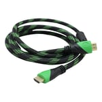 Cable HDMI de 2 Metros Reforzado Ghia GCB-022 Para Uso Rudo Negro/ Verde