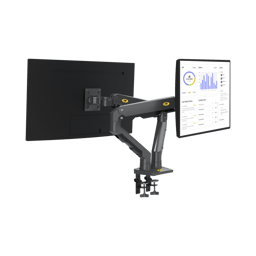 Syscom Brazo de Escritorio para 2 Monitores 27" - 34", hasta 16kg, Negro