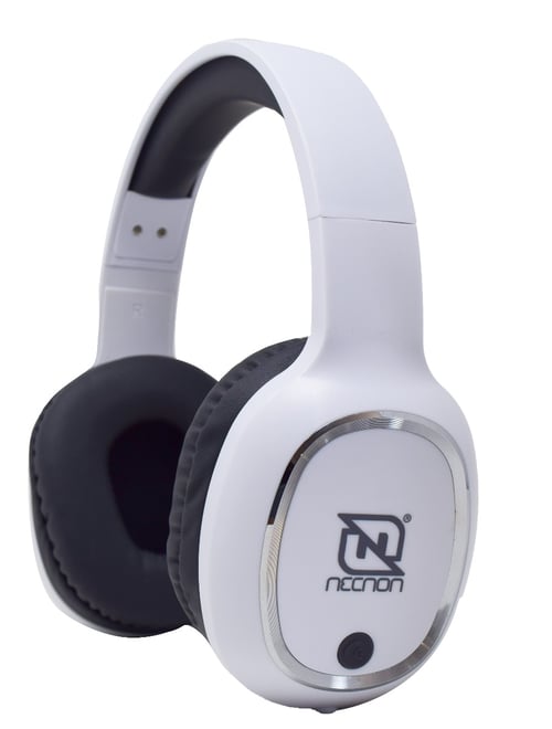 Diadema Audifono Flexible Necnon, Inalambrico, Bluetooth, 3.5MM, 200MAH, Color Blanco-Plata, NBAB042100
