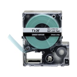 Casete de Etiquetas Autolaminadas de Cinta Continua Panduit S000X100VAM, Color Blanco, 4 MM de Ancho X 8 M de Largo, P/ Cables 2.5 a 5.1 MM (10-12 AWG)