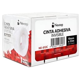 Paquete C / 4 Piezas De Cinta Adhesiva Invisible Nextep NE-612C De 19mmX33mts / Uso General