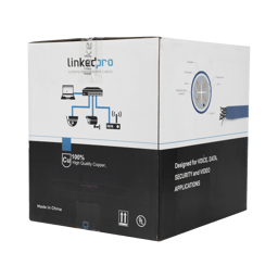 Bobina de Cable CAT6+ Blindado F/UTP Linkedpro PRO-CAT6-S/CM/Calibre 23 Alto Rendimiento/ETL/UL/305 Metros/Azul