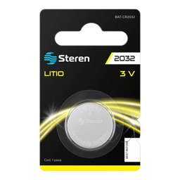 Batería De Litio Steren BAT-CR2032 No Recargable / Tipo Botón / 3V / 1 Pieza