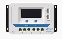 Controlador Solar de Carga PWM 12/24/36/48V 30A, Salida USB, con Display, VS-3048-AU