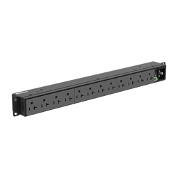PDU Básico para Distribución de Energía, Con 12 Contactos NEMA 5-20R, Instalación Horizontal de 19in, 1UR, 15Amp, 120V, P12B01M