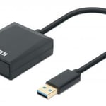 Convertidor De Video Manhattan 153690 / De USB-A a HDMI 1080P / 60Hz / Negro