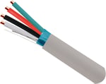 Bobina de Cable de Alarma Vertical Cable, Solido, Blindado, 22AWG, 4 Conductores, 152 MTS, Gris, 210-224SO/S/5GY