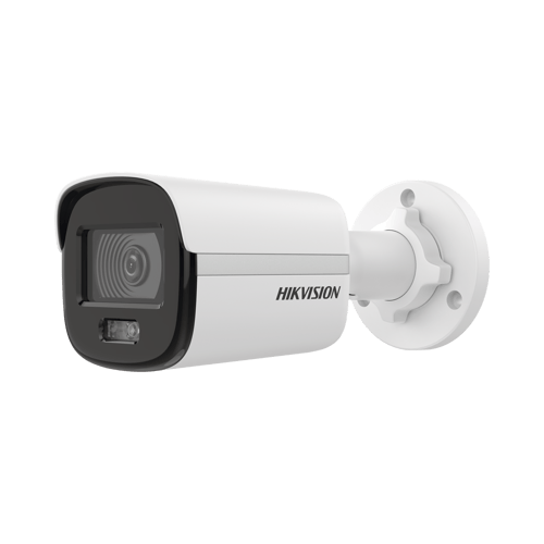 Camara Bala IP ColorVu Hikvision DS-2CD1027G0-L 2MP/ Imagen a Color 24/7/ POE/ Lente 2.8MM/ Luz Blanca 30 MTS/ Exterior IP67/ DWDR