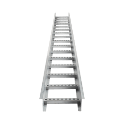 Escalera de Aluminio Portacables Charofil CHEZ314P9X12AK Perfil Z/Peralte 3 1/4"/Paso 9"/Ancho 12"/3.66 M/Capacidad Max. 274 Cables/Incluye Cople Union y Tornilleria