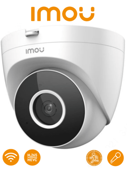 Camara IP Domo WIFI Imou Turret SE 2MPX/Lente 2.8MM/Deteccion de Humanos/Notificaciones en Tiempo Real/Microfono/IR 30M/IPC-T22EN