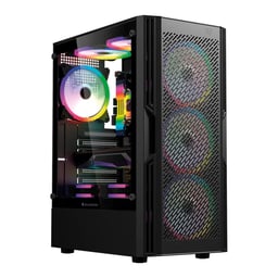 Gabinete Balam Rush Dragonfly Ventra GM570 Media Torre / Con Ventana / Sin Fuente / USB 2.0 / 3.0 / 4 Ventiladores Instalados / ARGB / Negro / ATX / BR-943956
