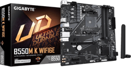 Tarjeta Madre Gigabyte B550M K WIFI6E AMD B550 AM4 DDR4 128GB PCIe 4.0 M.2 Wi-Fi 6E Micro ATX