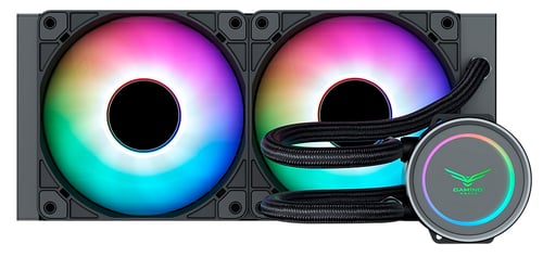 Enfriamiento Liquido Naceb NA-0615 Glaciar 240, 2X 120MM, 800-2800RPM, RGB, Negro