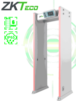 Arco Detector de Metales ZKTECO D4330/IP65/Para Semi Exteriores/33 Zonas de Deteccion/300 Niveles de Sensibilidad/Pantalla HD 7"/Indicadores LED en Ambas Vistas/Control Remoto/Bateria de Respaldo Incluida