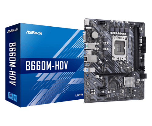 Tarjeta Madre Asrock B660M-HDV Micro/ PCIE 3.0/ DDR4/ HDMI/ 5066MHZ OC/ B660M-HDV/ Soporta 12-13TH Gen Intel Coretm
