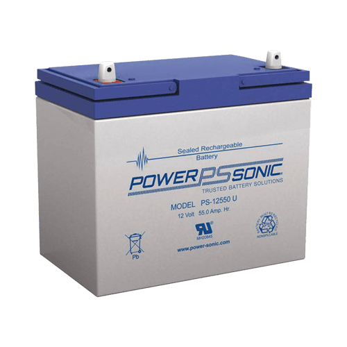 Baterias de Respaldo 12V, 55AH, Power Sonic PS-12550U AGM/VRLA, Terminales U, Reconocida UL