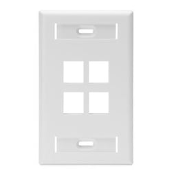 Placa de Pared Quickport Leviton 42080-4WS con Ventanas ID, 4 Puertos, Blanco