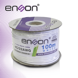 Bobina de Cable de Alarma Enson 33202W100 Serie Pro-II Multifilar 4C/22 AWG/para Uso Interior/100M/Blanco
