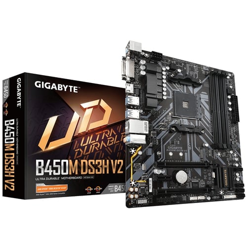 Tarjeta Madre Gigabyte B450M DS3H V2 Micro ATX/ Socket-AM4/ 4XDDR4/ HDMI/ DVI-D/ USB