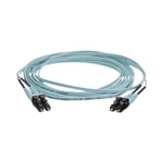 Jumper de Fibra Optica Multimodo 50/ 125OM4, LC-LC Duplex, OFNR (Riser), Color Aqua, 9 Metros, FZ2ERLNLNSNM009