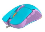 Mouse Gaming Ocelot OCM Candy Blue Alambrico/ Azul-Morado/ RGB/ 7 Botones/ Hasta DPI 7200