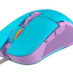 Mouse Gaming Ocelot OCM Candy Blue Alambrico/ Azul-Morado/ RGB/ 7 Botones/ Hasta DPI 7200