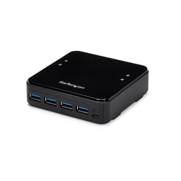 Switch Conmutador USB 3.0 Startech HBS304A24A/4 Puertos Entrada y 4 Puertos de Salida/Para Compartir Dispositivos Perifericos/Color Negro