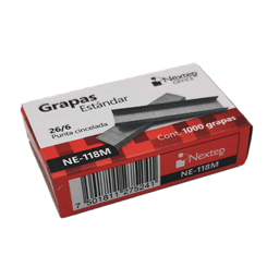 Caja con 1000 Piezas de Grapas Nextep NE-118M de 26/6